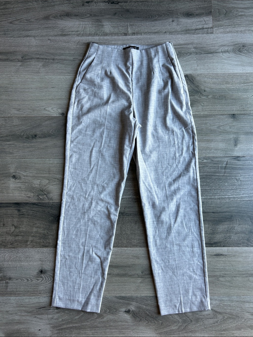 Dynamite Heathered Light Grey High Rise Dress Pants - Slim Tailored